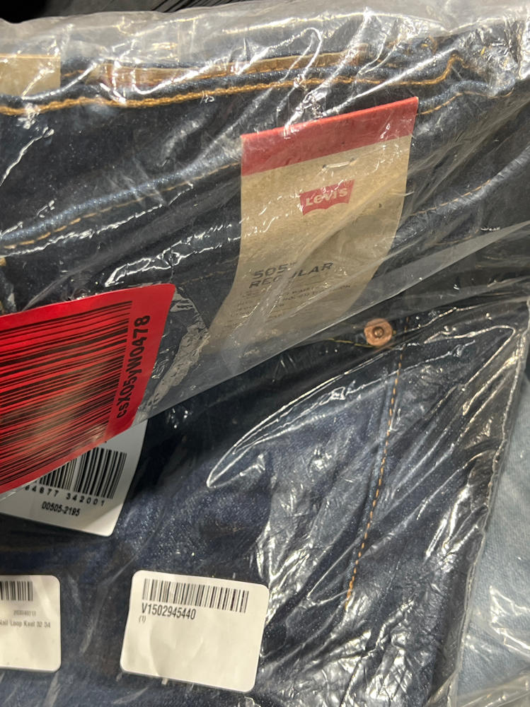 Levi's Men's 505 Regular Fit Jeans, Nail Loop Knot-Dark Indigo, 32W x 34L