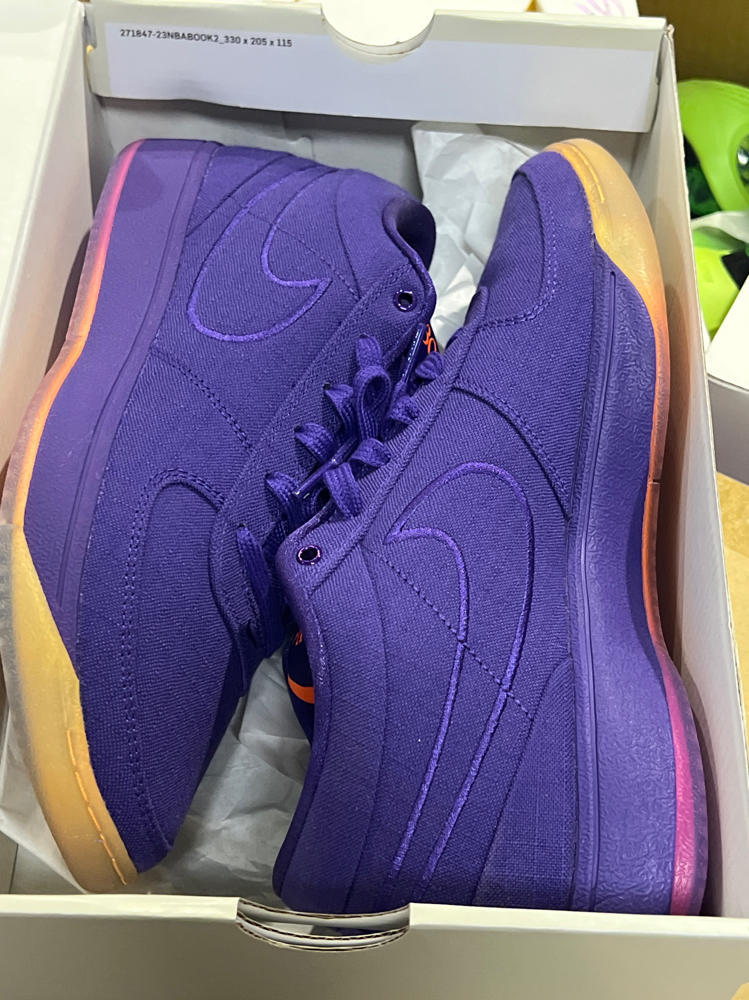 Nike Book 1 Basketball Shoes (HJ5351-500, Court Purple/Taupe Grey/Sundial/Total Orange) Size 9