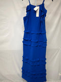 aidan mattox Sleeveless Crepe Flounce Midi Dress In True Blue