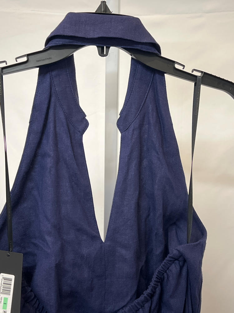 Donna Karan Linen Blend Halter A Line Dress