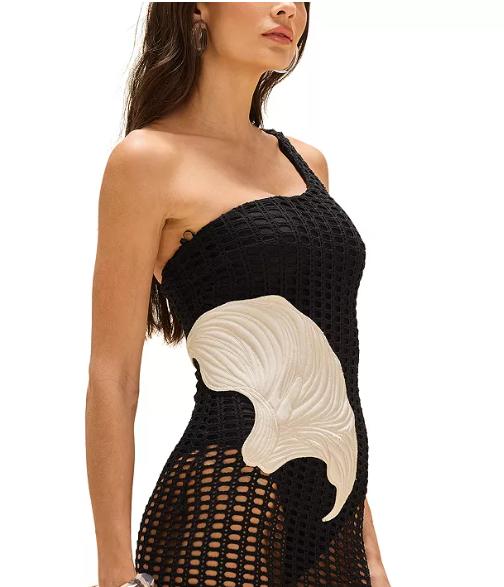 Mesh Printed Beach Dress with Selene Embroidery by PatBO