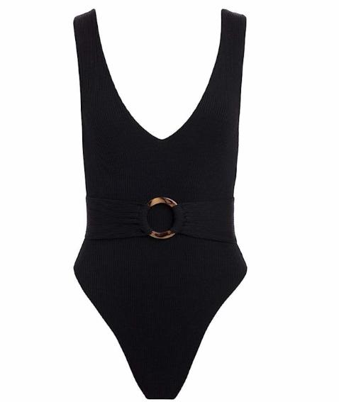 Kim Black Rib One-Piece by Montce