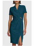 Donna Karan Women's Ruched O-Ring Sheath Dress - Tide size 12