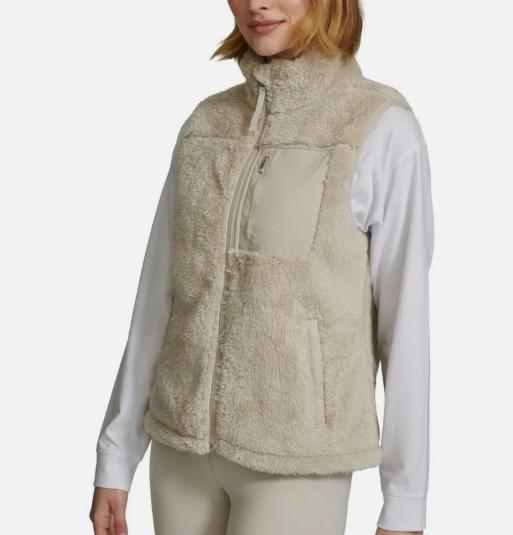 Calvin Klein Women s Sherpa Vest  Porcini  L, xl new