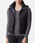 Bass Outdoor Women s Quilted Zip-Front Sleeveless Vest  Black  M, large.