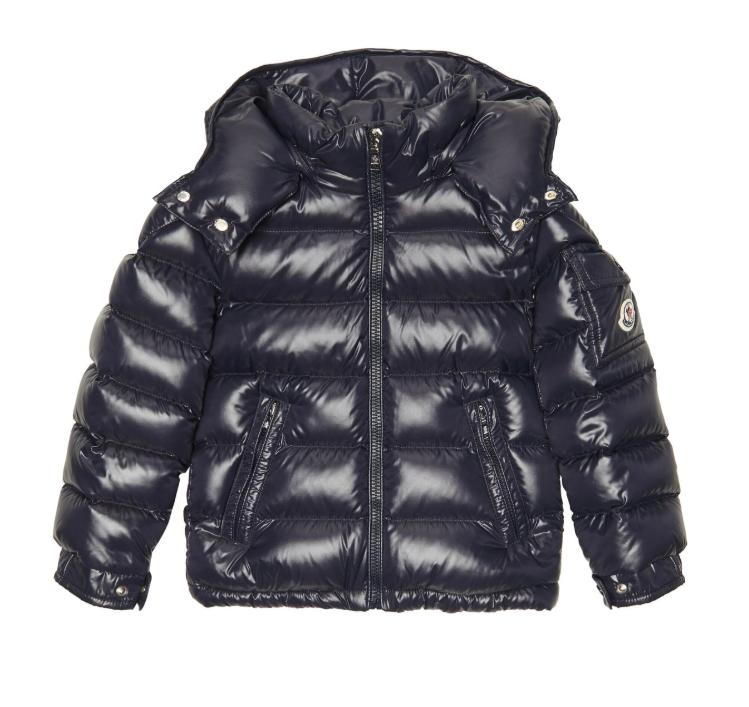 Moncler Baby Boys' Quilted Maya Down Jacket with Full Zip dark blue