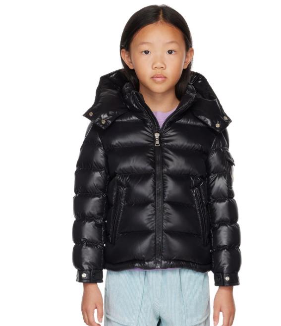 Moncler black Big Kid Down Puffer Jacket size 12