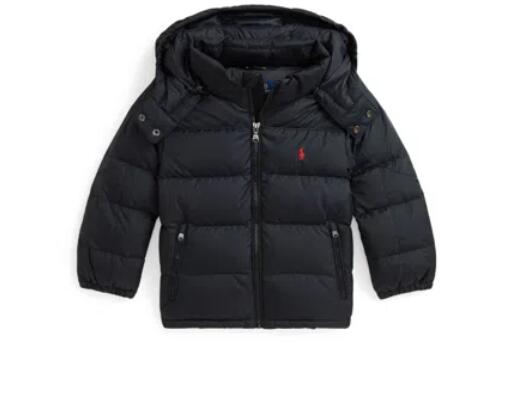POLO RALPH LAUREN, Boys, The Gorham Down Hooded Jacket (Toddler/Little Kid), Polo Black, Little Kid