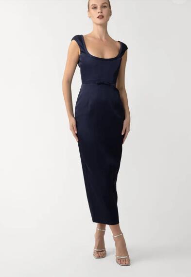 sau lee Meadow Midi Dress midnight blue size 8