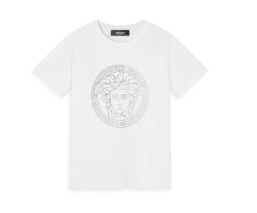 Versace Girls' Medusa Greca Print Tee - Little Kid to Big Kid