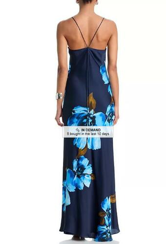 Aqua Satin Dress with Beaded Straps - Exclusive