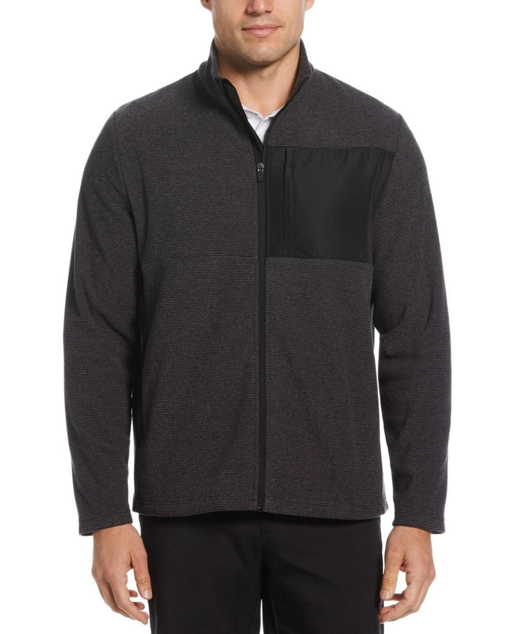 Pga Tour Men's Full-Zip Fleece Jacket - Caviar Heather