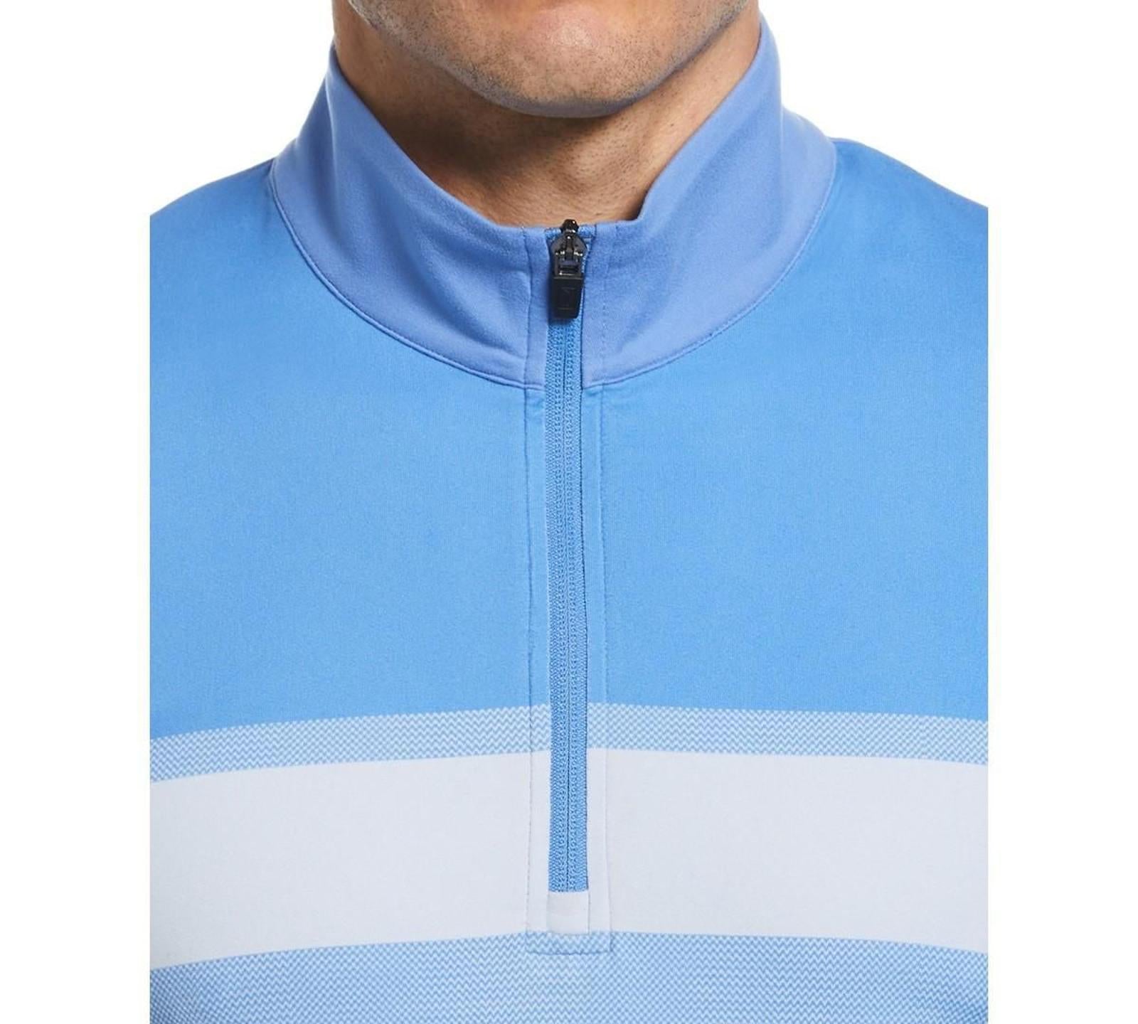 Pga Tour Men's Chest Stripe Ombre Long Sleeve Quarter-Zip Sweater - Provence