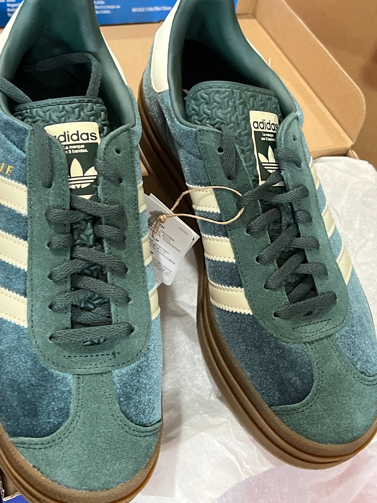 Adidas Gazelle Bold "Mineral Green/Putty Grey" sneakers