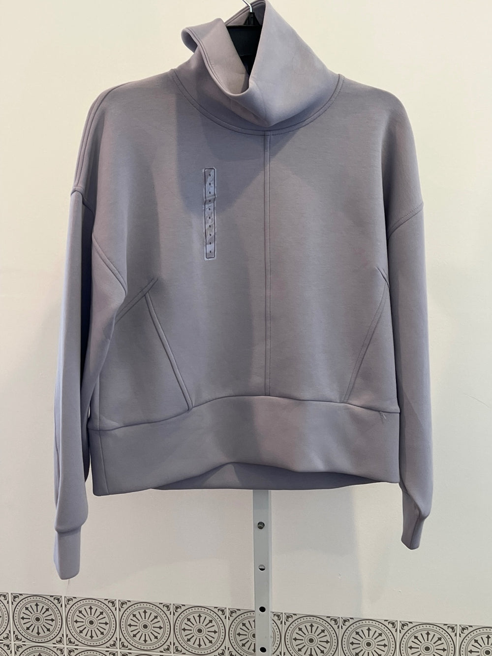 Calia Women's Metal Lily Soft Scuba Funnel Neck Sweatshirt