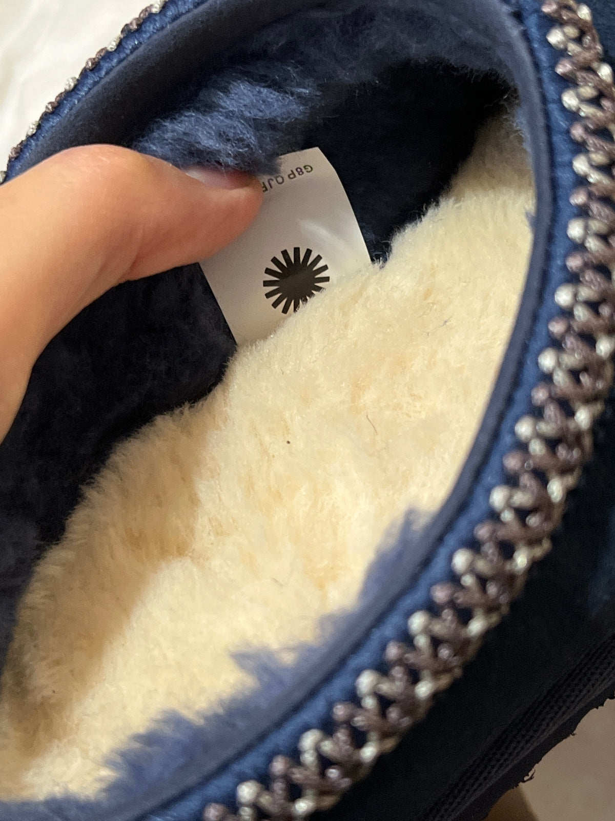 UGG suede stitched slippers in navy kids