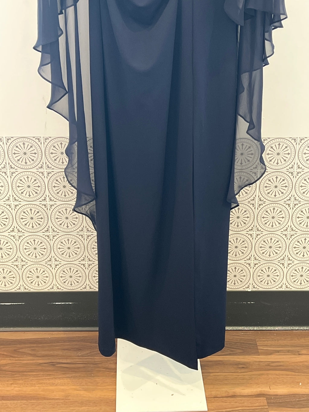 Macy's Xscape Petite Off-The-Shoulder Cape Dress
