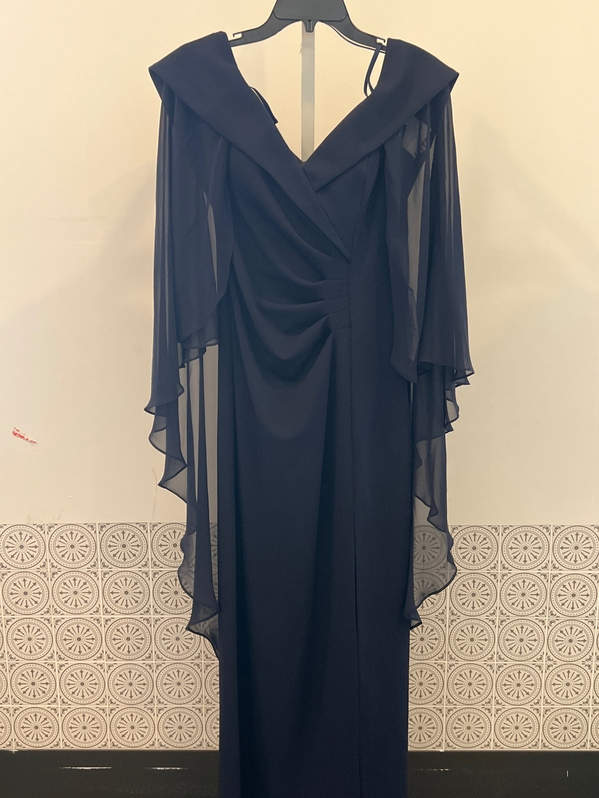 Macy's Xscape Petite Off-The-Shoulder Cape Dress