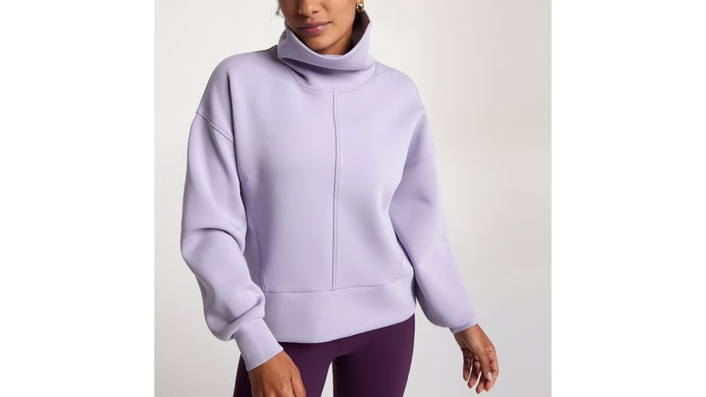 Calia Women's Metal Lily Soft Scuba Funnel Neck Sweatshirt