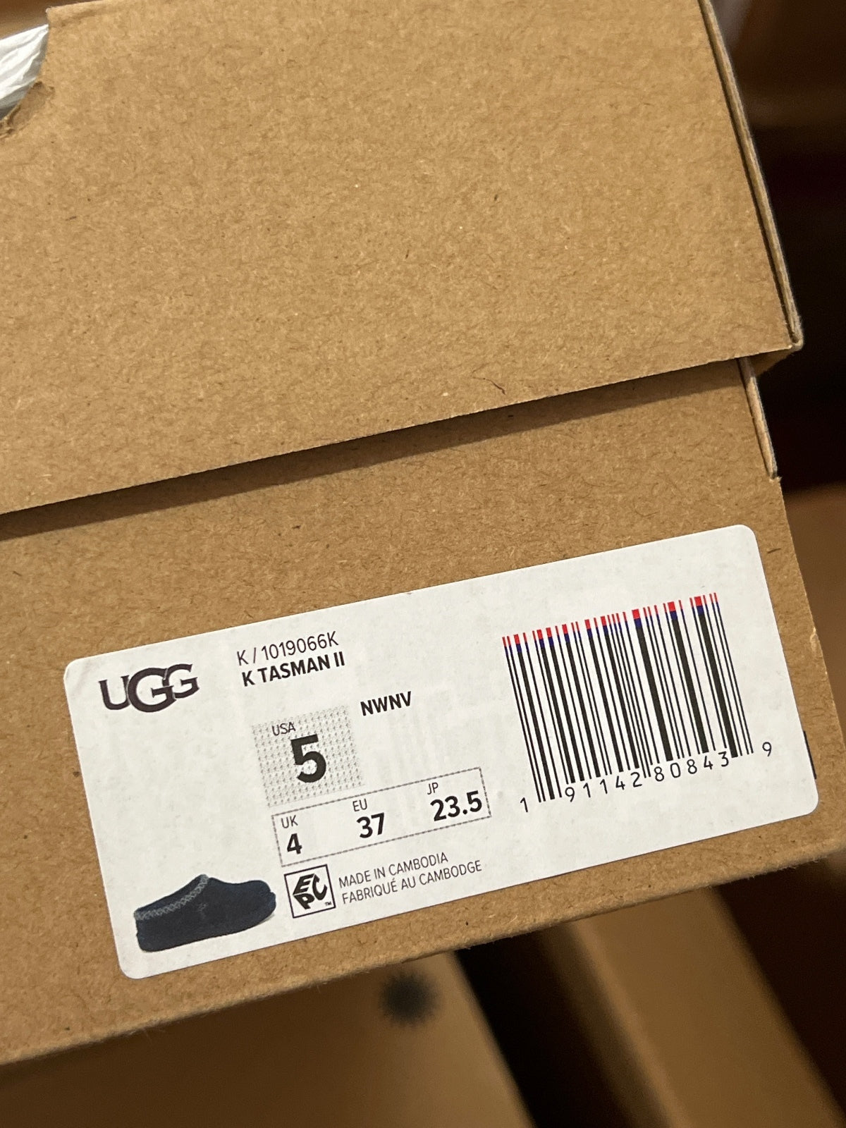UGG suede stitched slippers in navy kids