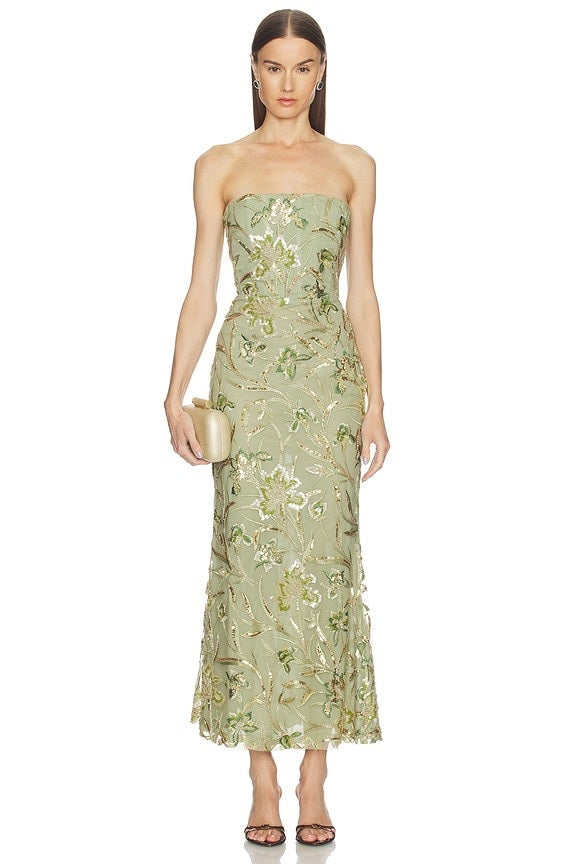 SAULEE Sable Dress in Sage Green