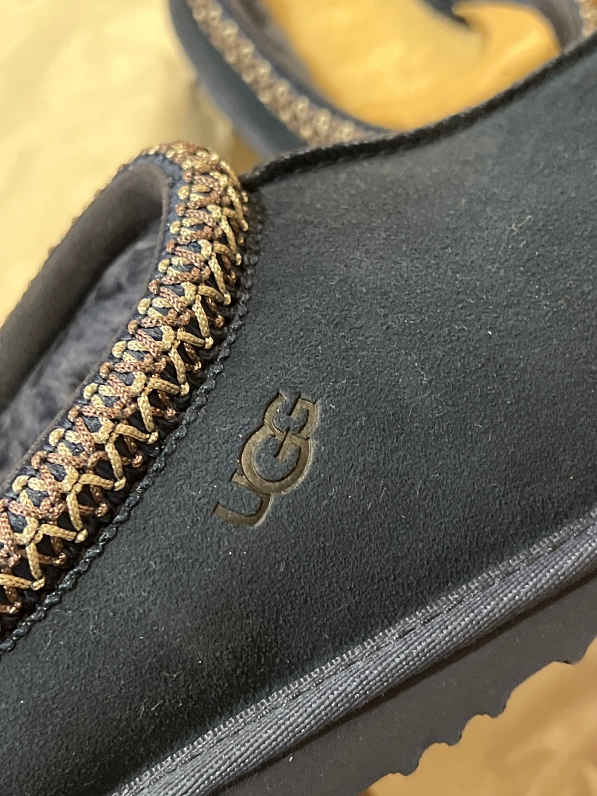 UGG suede stitched slippers in navy kids