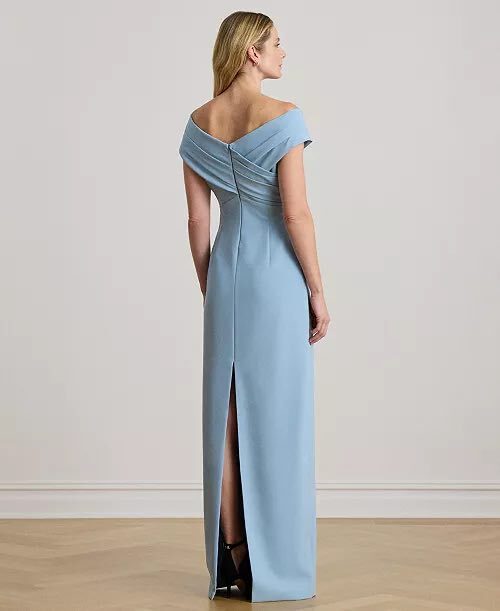 Lauren Ralph Lauren Crepe Off-the-Shoulder Gown
