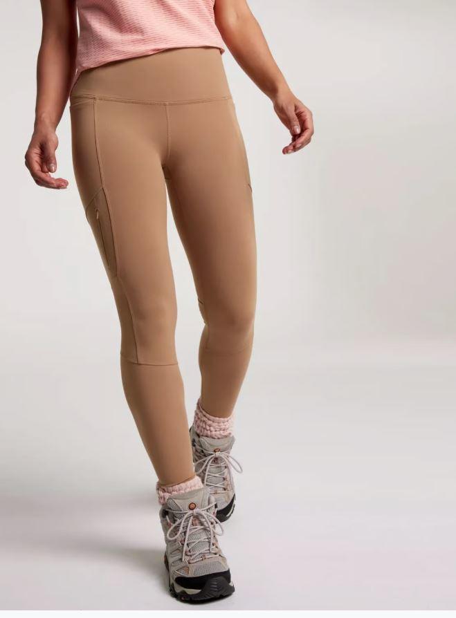 Calia Leggings High Rise Full Length Hike Tan Brown Pockets Workout Women New