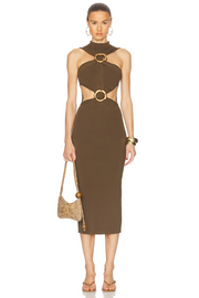 Cult Gaia Ambar Knit Dress Nymph Midi Sleeveless Knit Cut-outs - Image 1