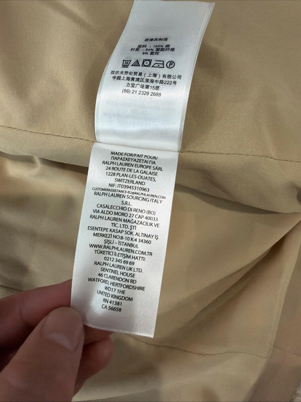 $295 Lauren Ralph Lauren Women’s Double-Breasted Cotton Twill Blazer Tan 14