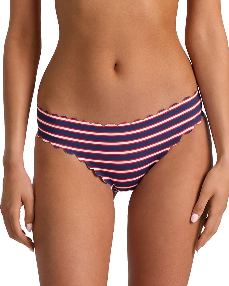 Pq Swim Reversible Scalloped Bottom red navy white small