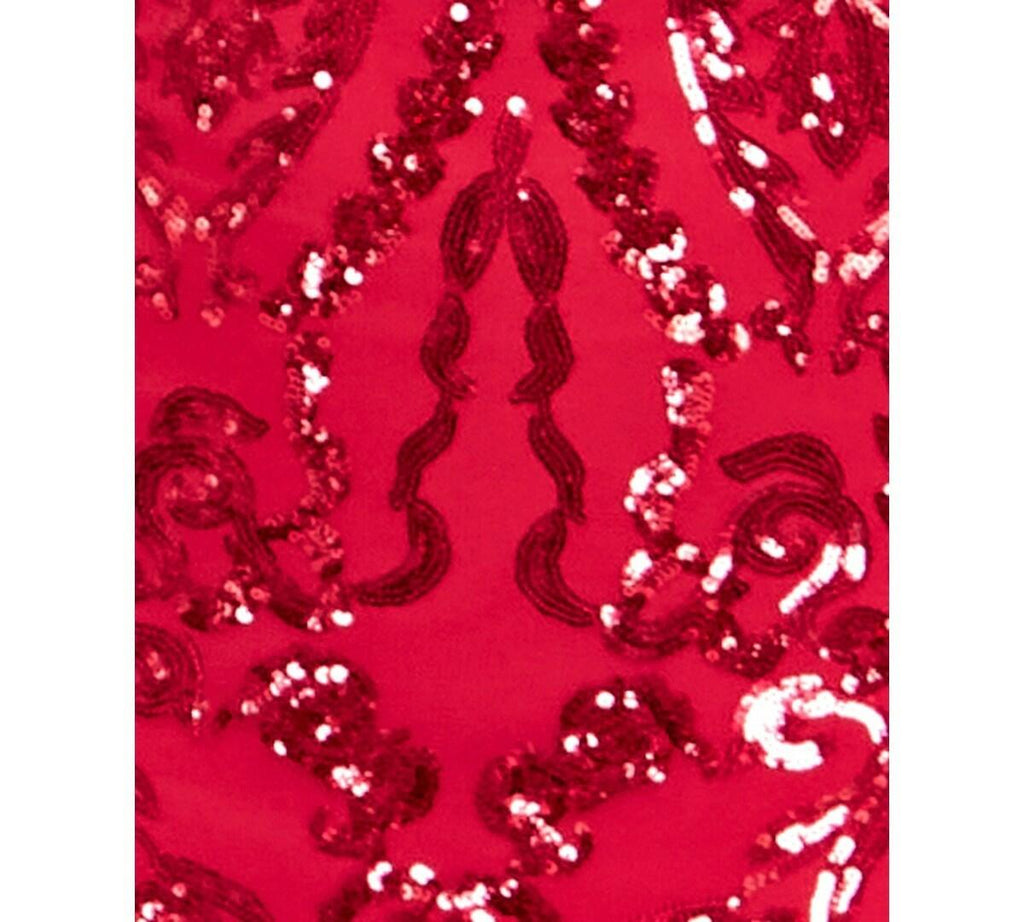 B Darlin Juniors' Sequined Halter-Neck Evening Gown  Red  9/10