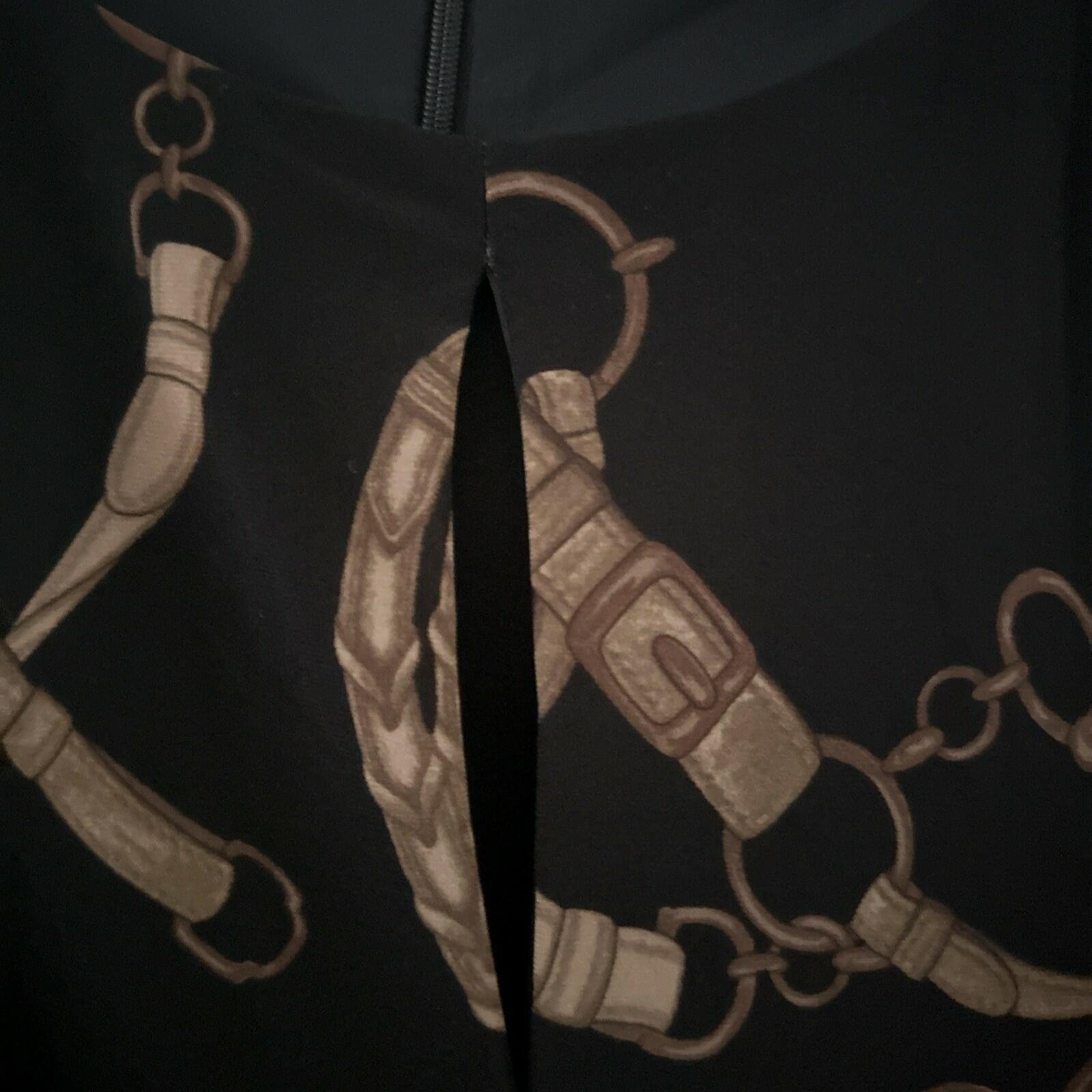 Lauren Ralph Lauren Women's Belting-Print Jersey Tie-Front Dress Black Tan