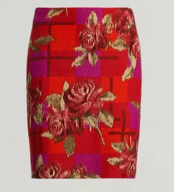 $225 Lauren Ralph Lauren Women’s Floral Linen-Cotton Pencil Miniskirt new