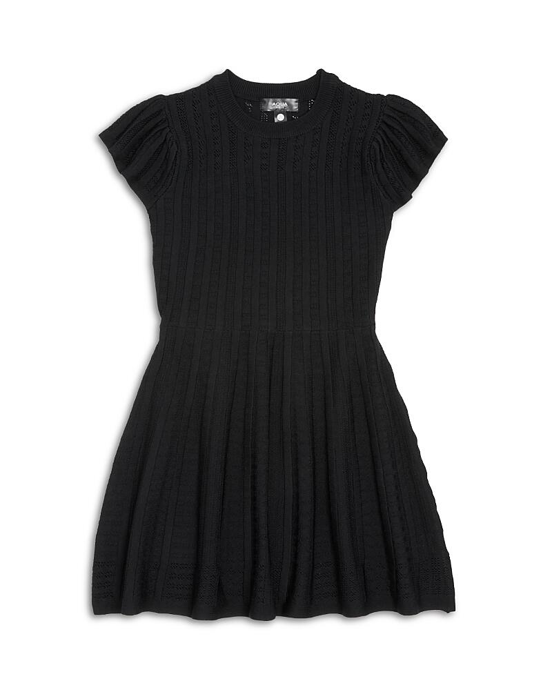 Aqua Girls' Knit Fit and Flare Dress - Little Kid, Big Kid