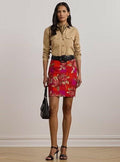 $225 Lauren Ralph Lauren Women’s Floral Linen-Cotton Pencil Miniskirt new