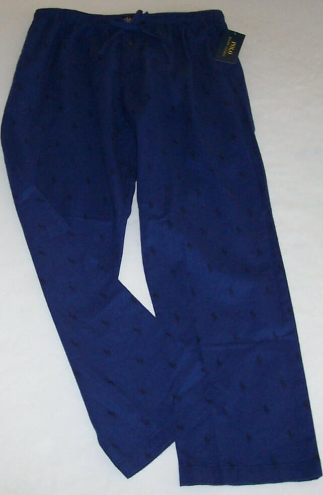 NWT Polo Ralph Lauren BEACH ROYAL BLUE/PONY FLANNEL Pajama/Lounge Pants Men's M