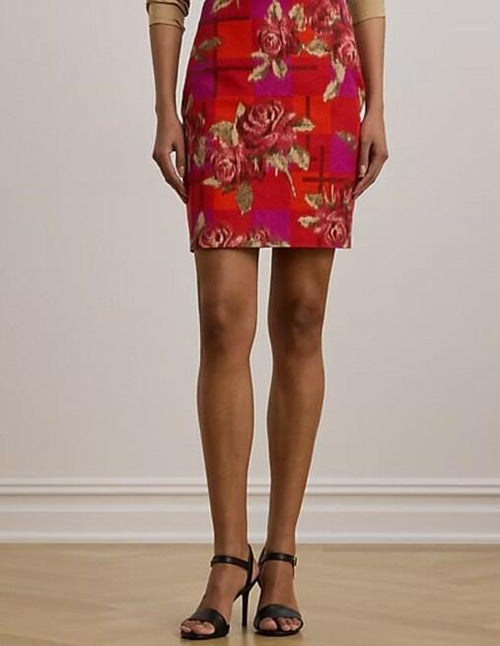 $225 Lauren Ralph Lauren Women’s Floral Linen-Cotton Pencil Miniskirt new