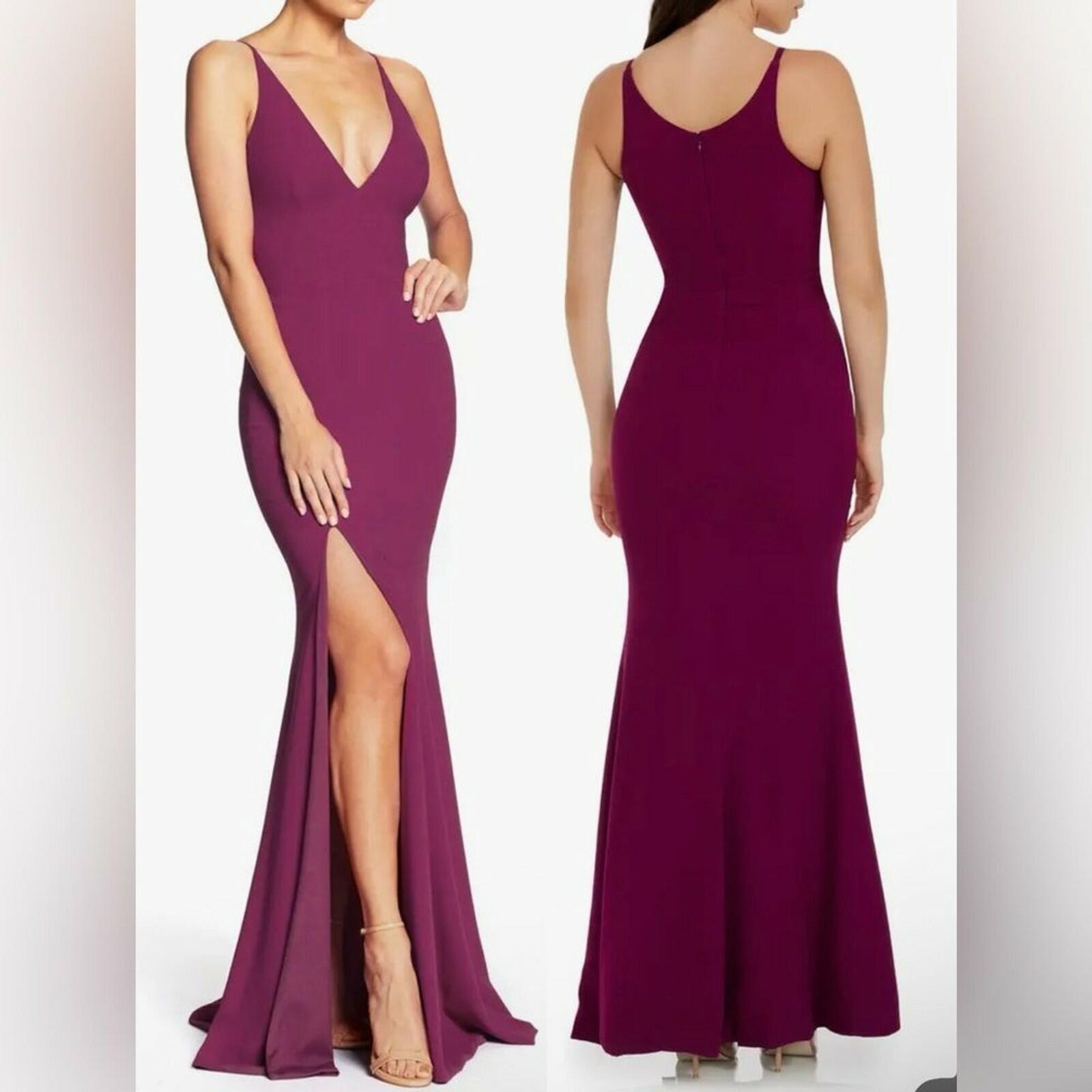 Dress the Population Dark Magenta Iris Dress slit gown Size M