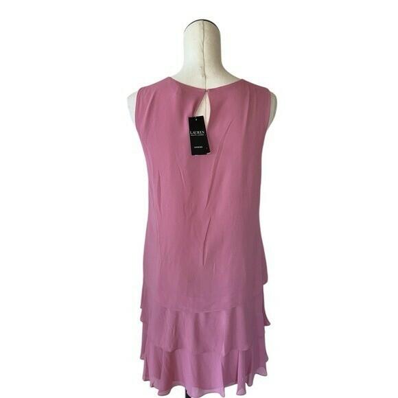 Lauren Ralph Lauren Women's Georgette Shift Dress, Sunrise Blush, 8