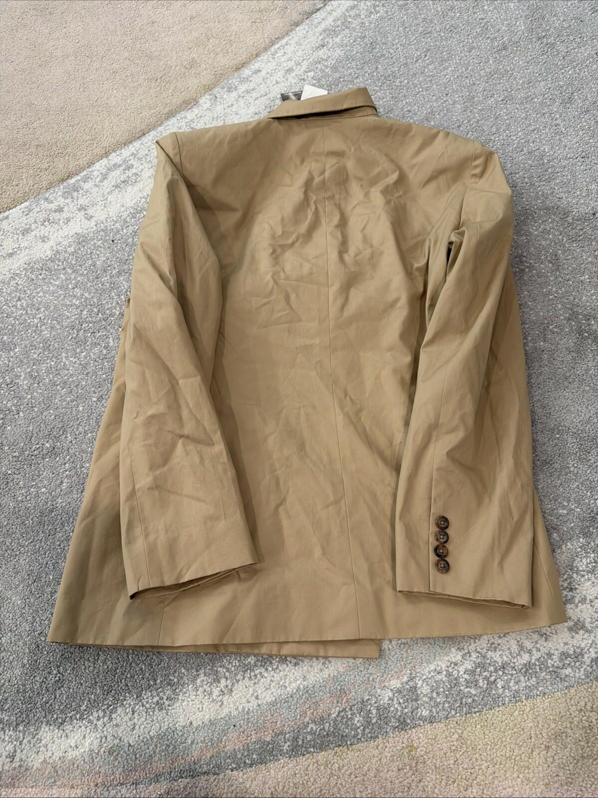 $295 Lauren Ralph Lauren Women’s Double-Breasted Cotton Twill Blazer Tan 14
