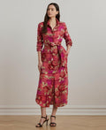 Lauren Ralph Lauren Women's Floral Checked Linen Shirtdress Red new in 16, 10, 8