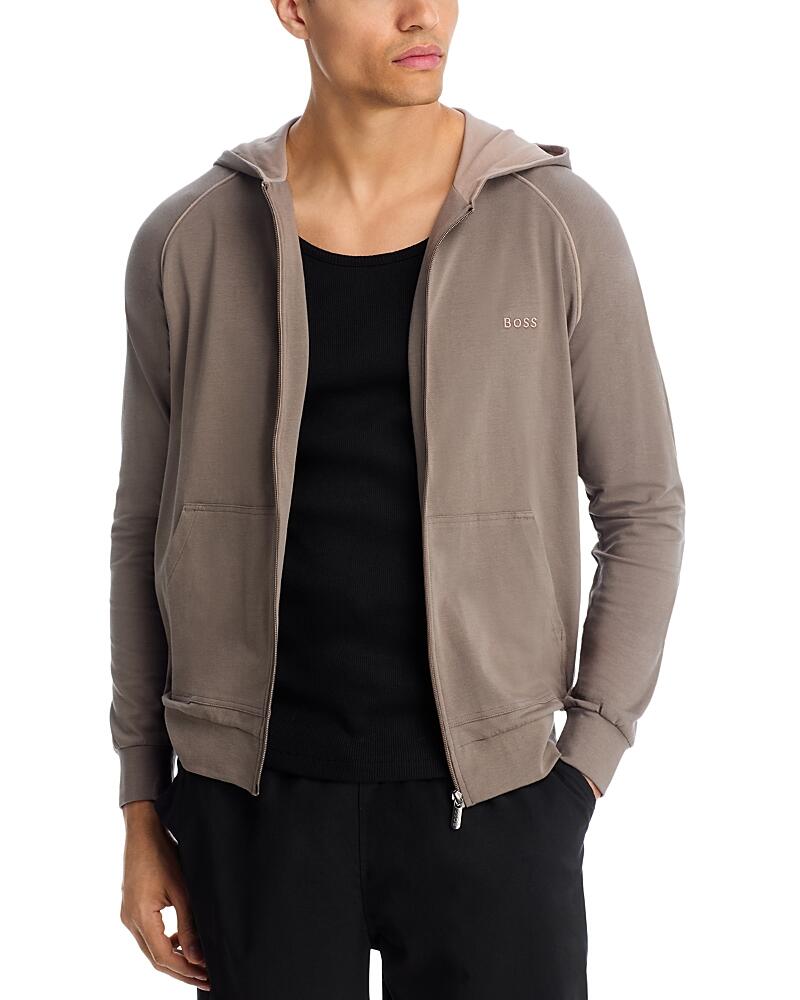 Hugo Boss Mix and Match Hoodie color is medium brown mens top