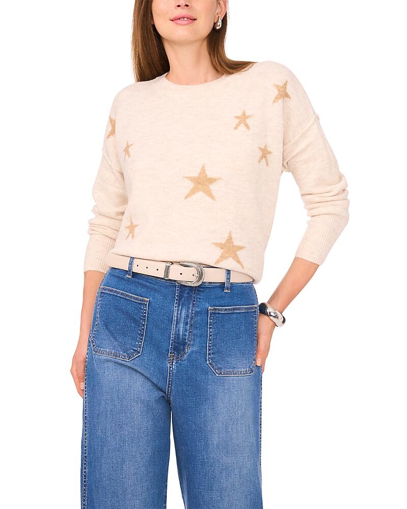 Vince Camuto Star Pattern Crewneck Sweater malted in sz xl women's