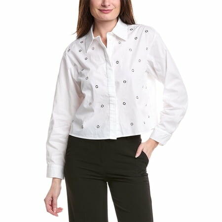 Vince Camuto womens Grommet Shirt  XL  White
