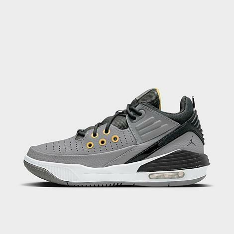 Jordan Big Kids' Jordan Max Aura 5 Basketball Shoes in Grey/Cement Grey Size 6.5 Leather/Plastic