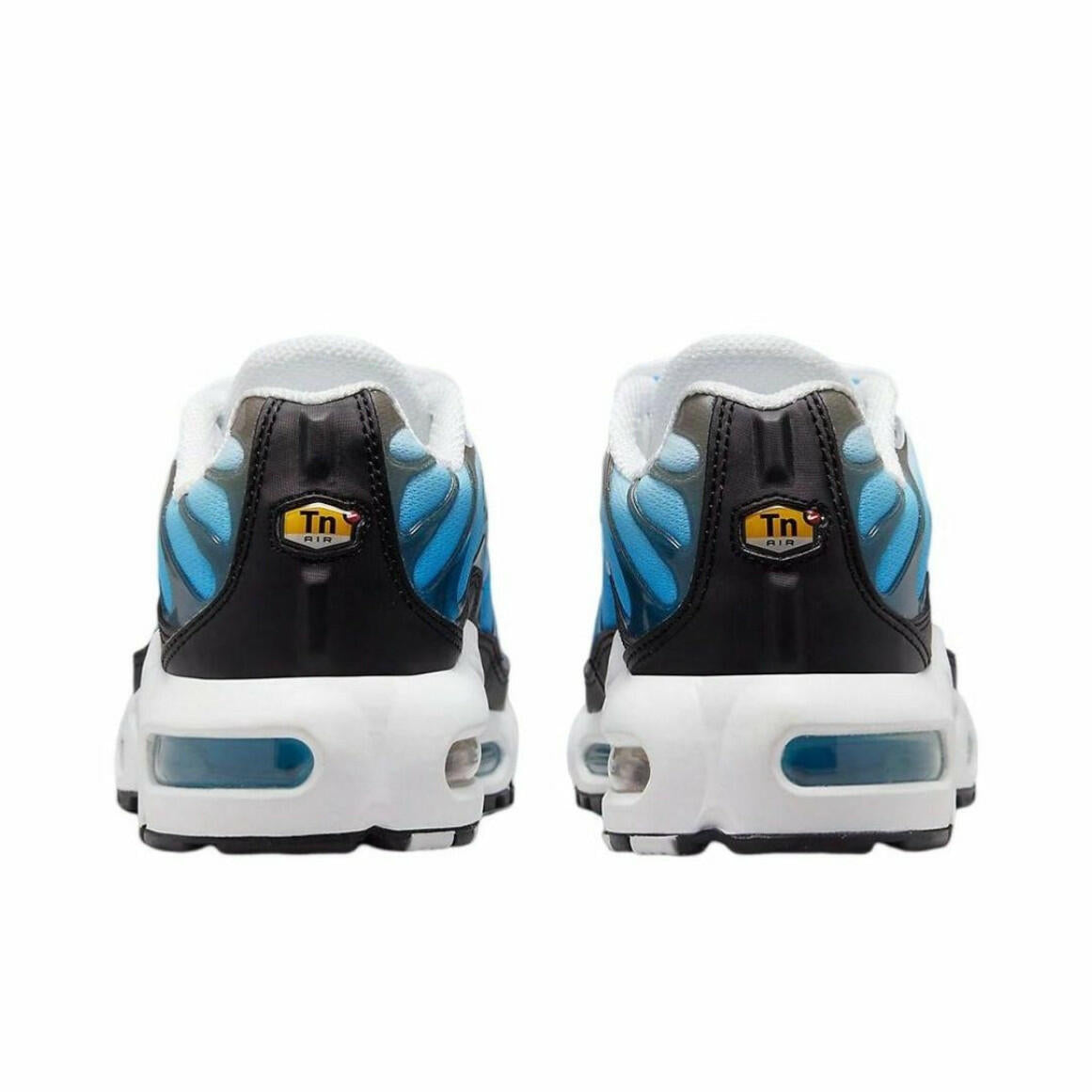 Nike Air Max Plus Big Kids' Shoes (CD0609-032, Black/Sky Blue/Hyper Blue/Chamois) youth kids shows