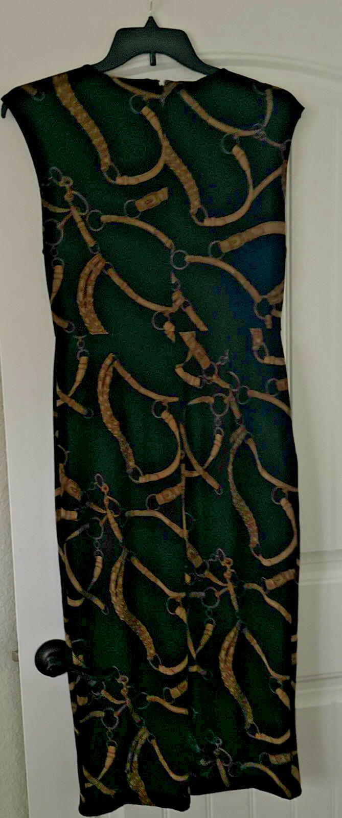Lauren Ralph Lauren Women's Belting-Print Jersey Tie-Front Dress Black Tan