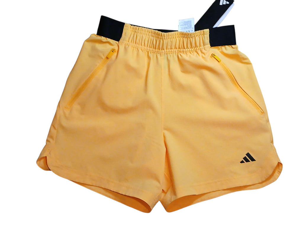 Adidas Shorts Mens M Axis WVN 4.0 5 Inch Training Spark Athletic, yellow and fig