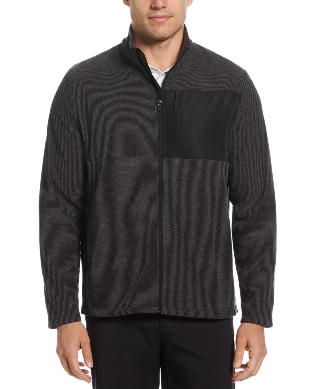 Pga Tour Men's Full-Zip Fleece Jacket - Caviar Heather